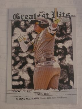 Topps 2025 Manny Machado Baseball Card - Black, White, Yellow